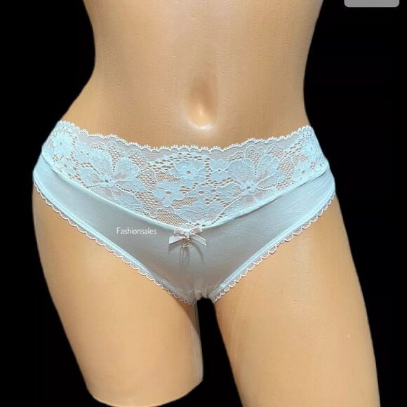 Victorias Secret Body Supersoft Satiny floral Lace waist Bikini panty White - Picture 4 of 5